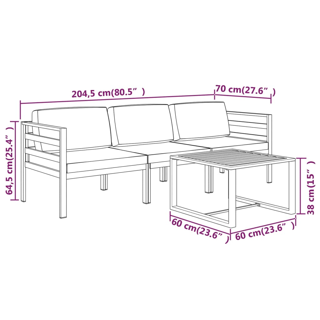 Garden Lounge Set Anthracite
