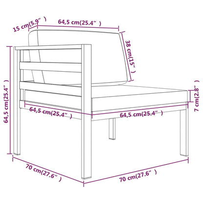 Garden Lounge Set Anthracite Aluminum Large Modular