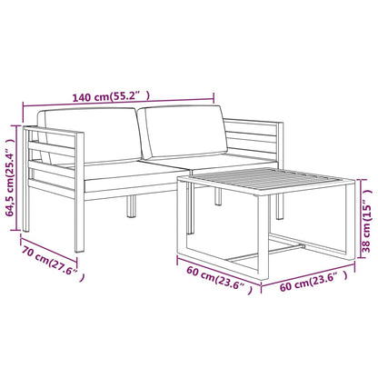 Garden Lounge Set Anthracite Aluminum, Polyester Medium Modular