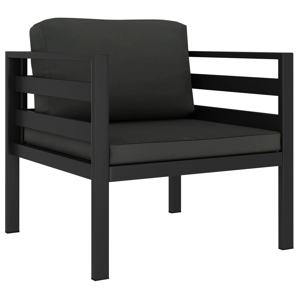 Garden Lounge Set Anthracite Aluminum 3 Piece Set Modular