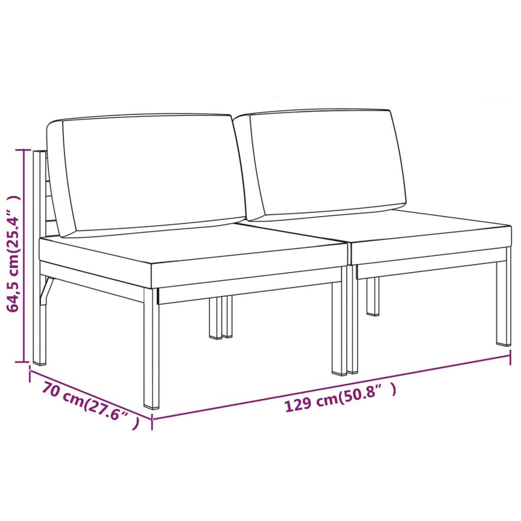 2-seater Outdoor Sofa Anthracite
