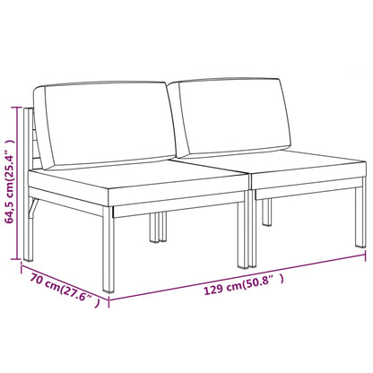 2-seater Outdoor Sofa Anthracite
