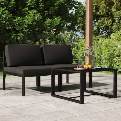 Garden Lounge Set Anthracite Aluminum 2-seater Modular