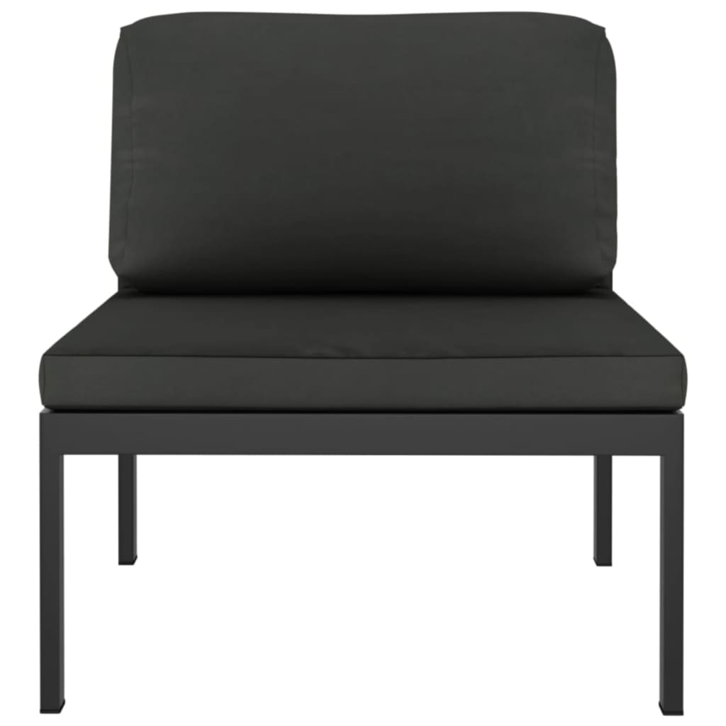 3-seater Garden Sofa Anthracite Aluminum and Polyester Medium