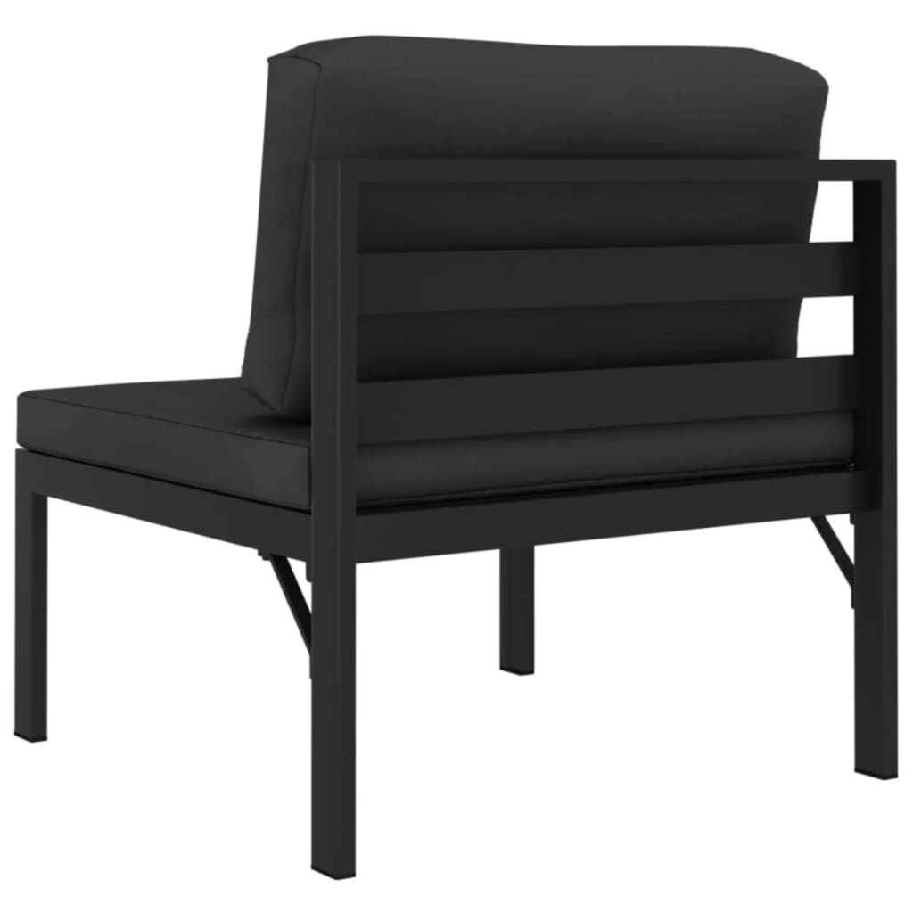 3-seater Garden Sofa Anthracite Aluminum and Polyester Medium