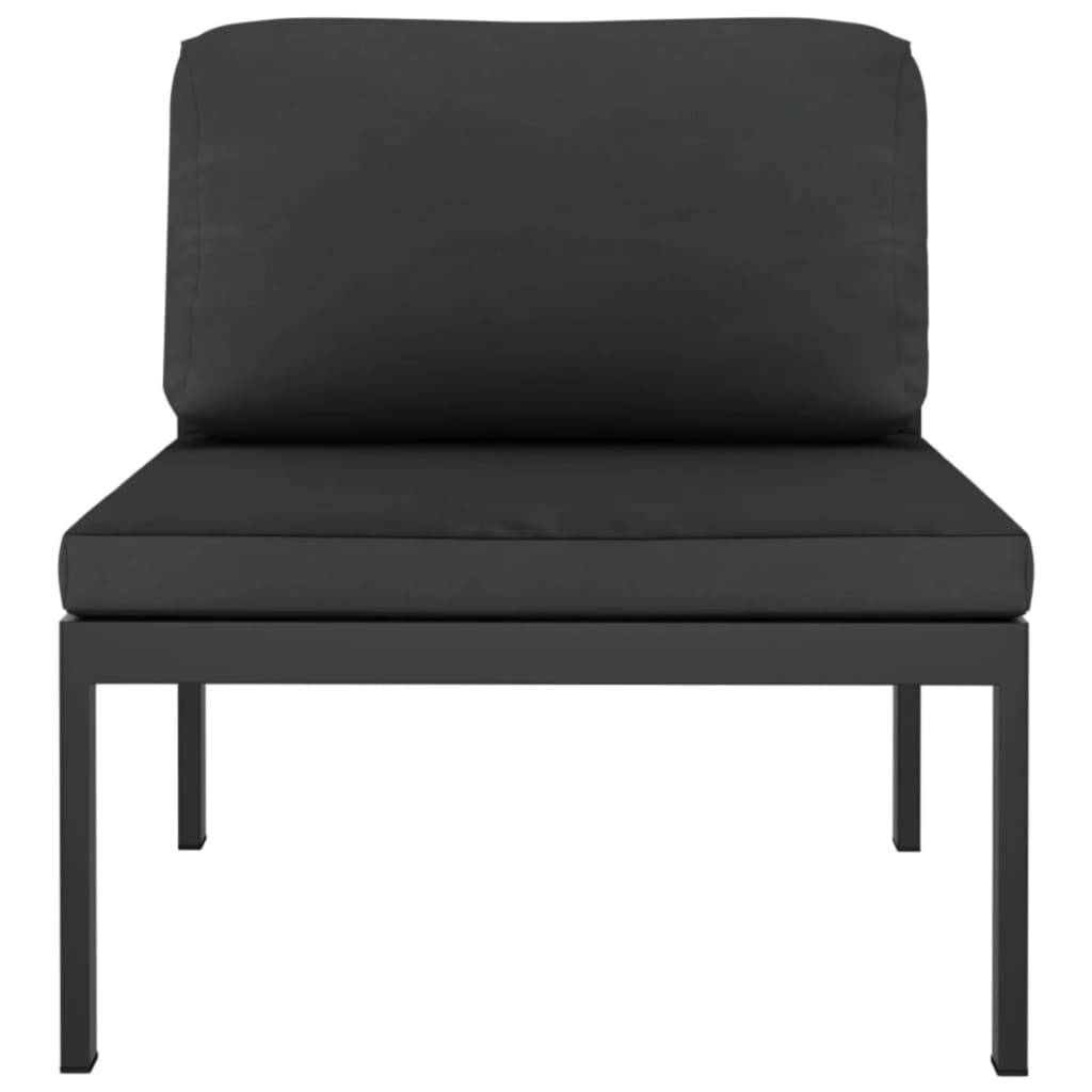 4-seater Garden Sofa Anthracite Aluminum, Polyester with foam filling
