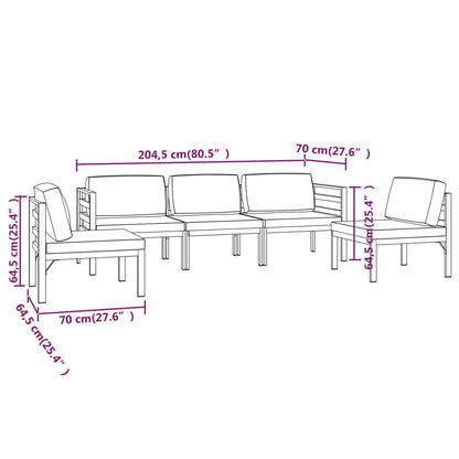 Garden Lounge Set Anthracite Aluminum Large Garden Lounge Set