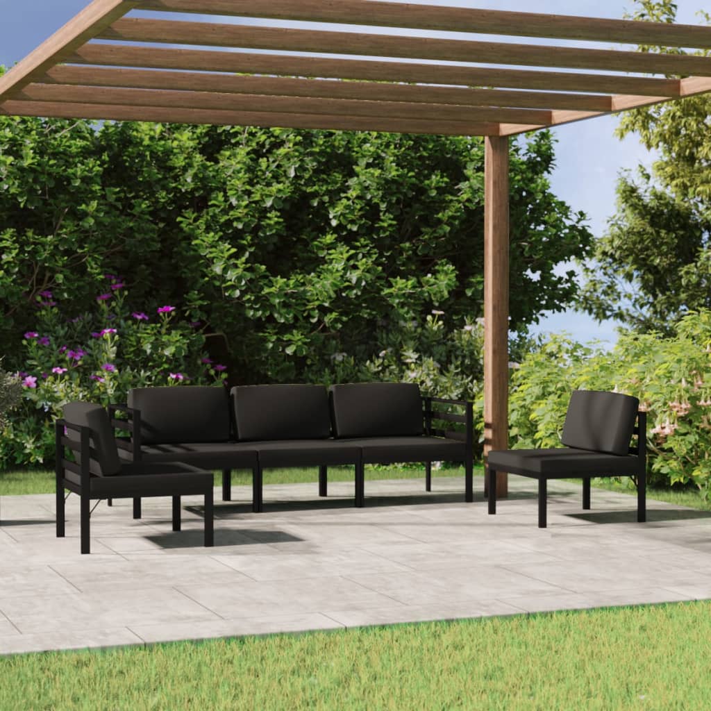 Garden Lounge Set Anthracite Aluminum Large Garden Lounge Set