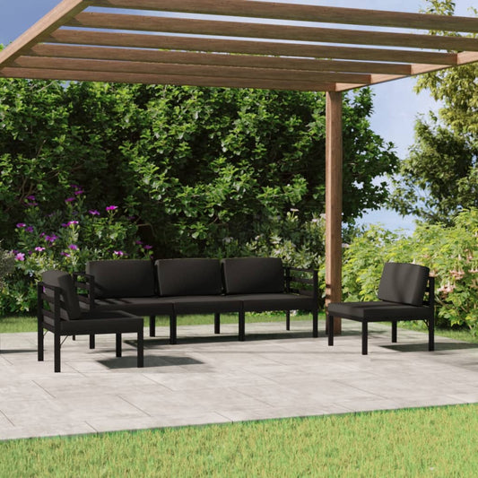 Garden Lounge Set Anthracite Aluminum Large Garden Lounge Set