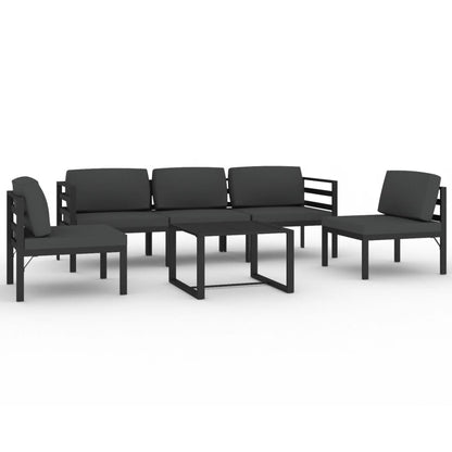 Garden Lounge Set Charcoal Aluminum, Polyester with foam filling
