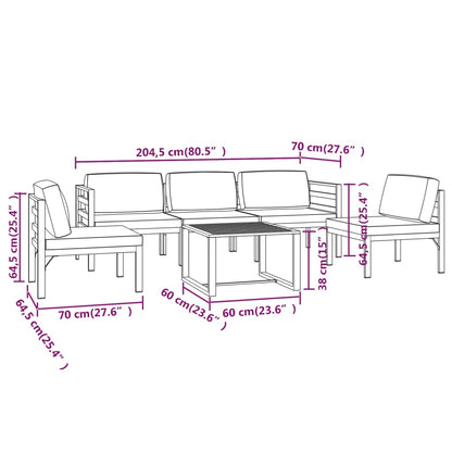 Garden Lounge Set Charcoal Aluminum, Polyester with foam filling