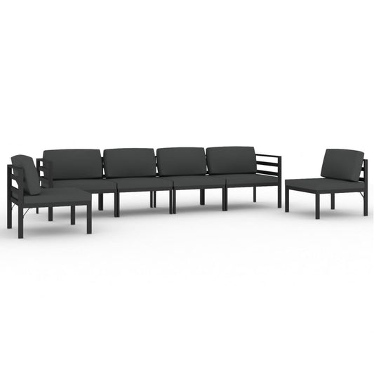 Garden Lounge Set Anthracite Aluminum Modular Garden Lounge Set