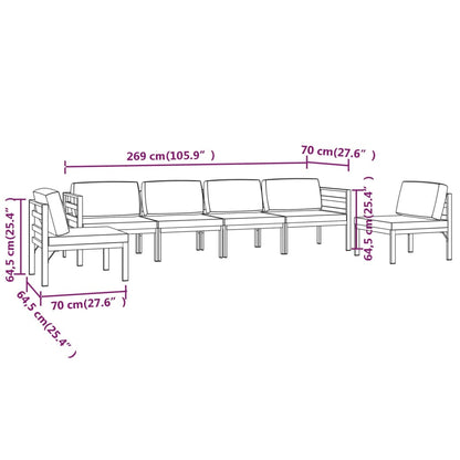 Garden Lounge Set Anthracite Aluminum Modular Garden Lounge Set