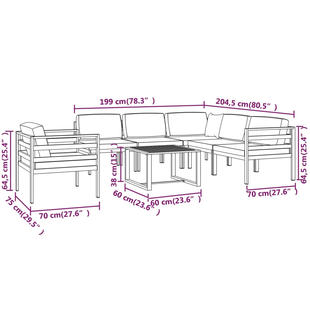 Patio Lounge Set Modular Garden Lounge Set Rectangular Modern