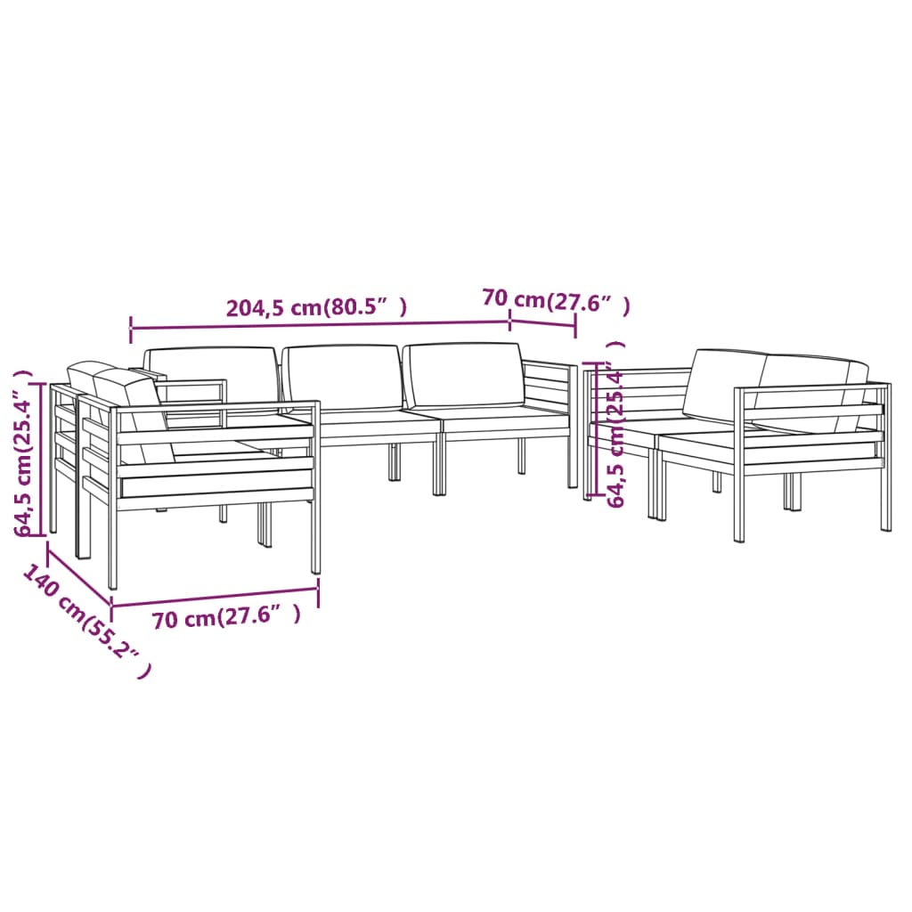 Garden Lounge Set Anthracite
