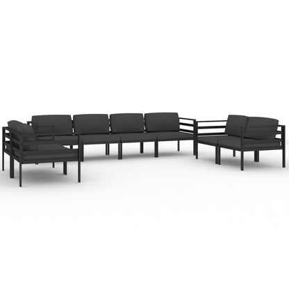 Garden Lounge Set Anthracite Aluminum and Polyester Large Modular