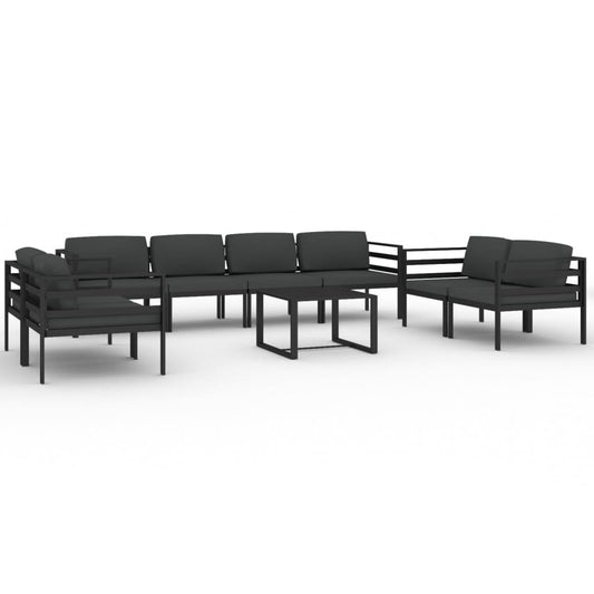 Garden Lounge Set Anthracite Aluminum Large Modular
