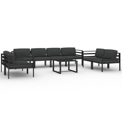 Garden Lounge Set Anthracite Aluminum Large Modular