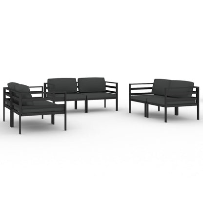 Garden Lounge Set Anthracite Aluminum, Polyester Large