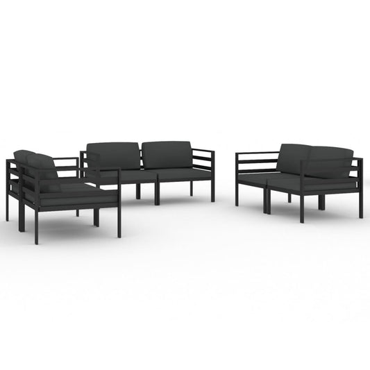 Garden Lounge Set Anthracite Aluminum, Polyester Large
