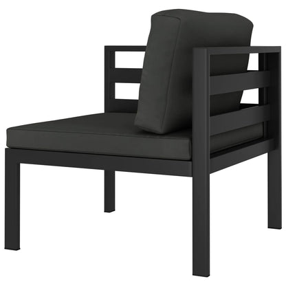 Garden Lounge Set Anthracite Aluminum, Polyester Large