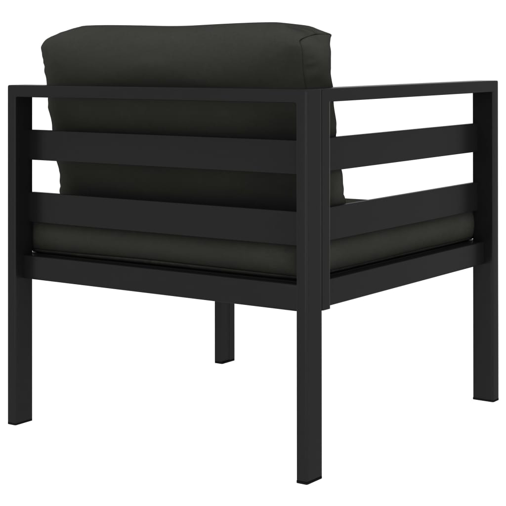 Garden Lounge Set Anthracite Aluminum, Polyester Large