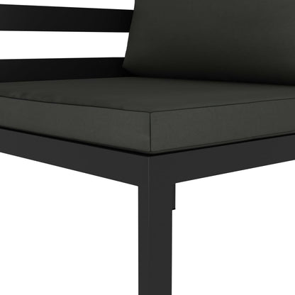 Garden Lounge Set Anthracite Aluminum, Polyester Large