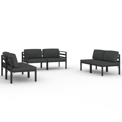 Garden Lounge Set Anthracite Aluminum Large Modular