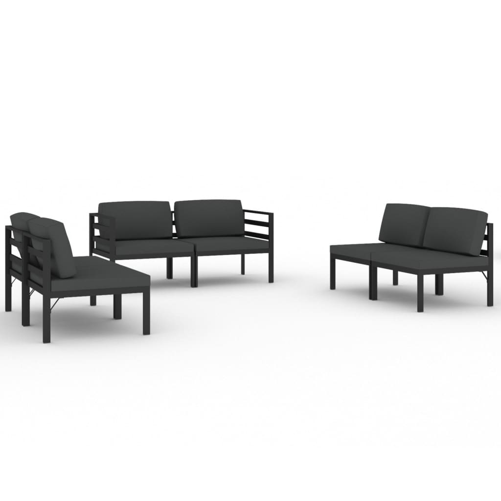 Garden Lounge Set Anthracite Aluminum Large Modular