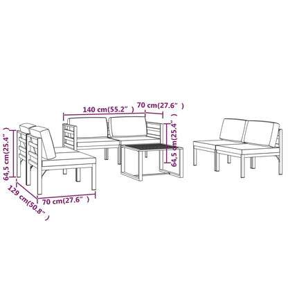 Garden Lounge Set Anthracite Aluminum Large Modular