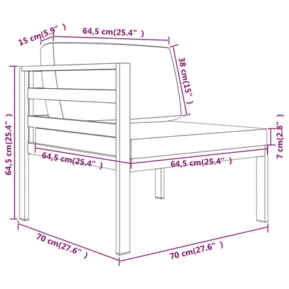 Garden Lounge Set Anthracite Aluminum Large Modular