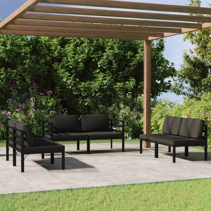 Garden Lounge Set Anthracite Aluminum Large Modular