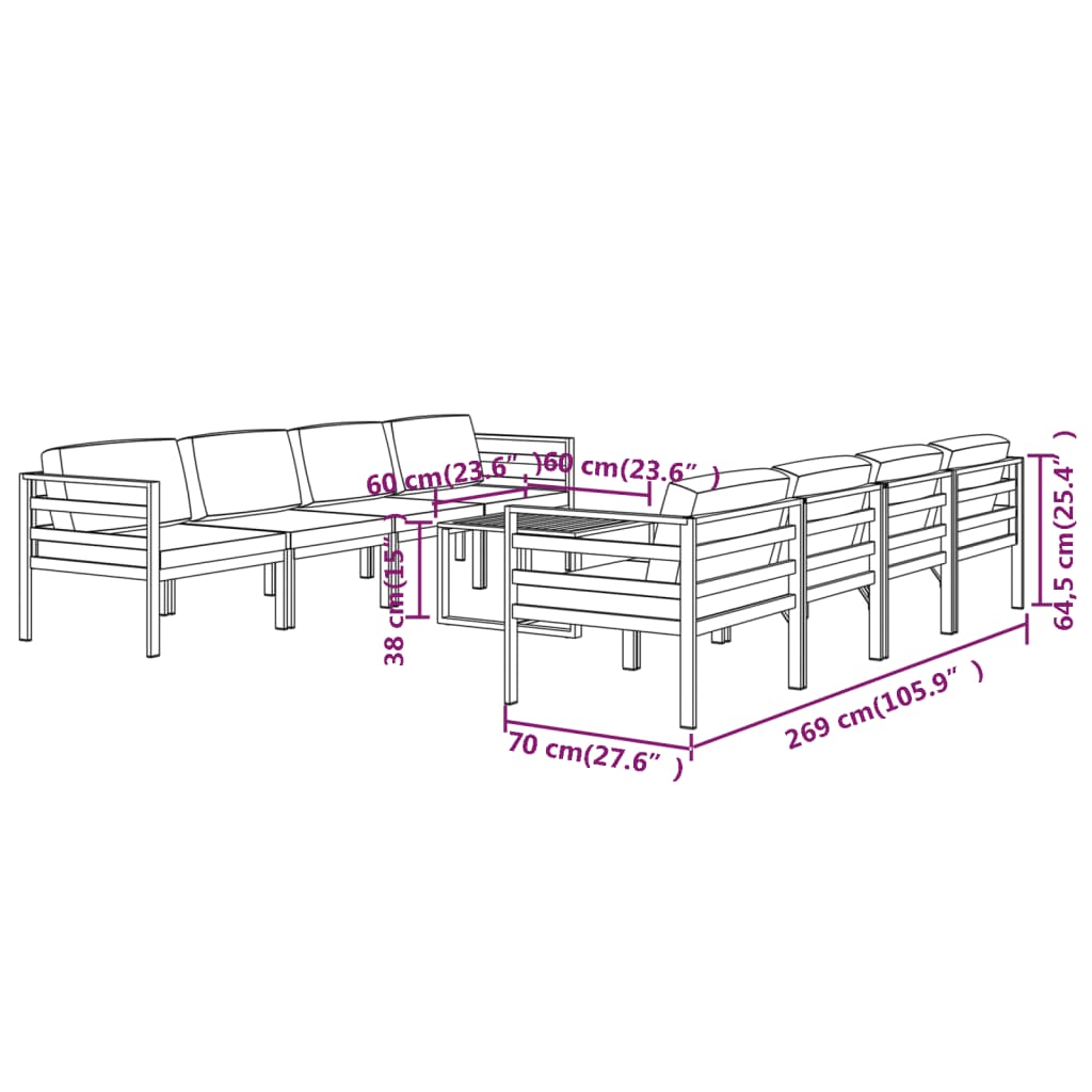 Garden Lounge Set Anthracite