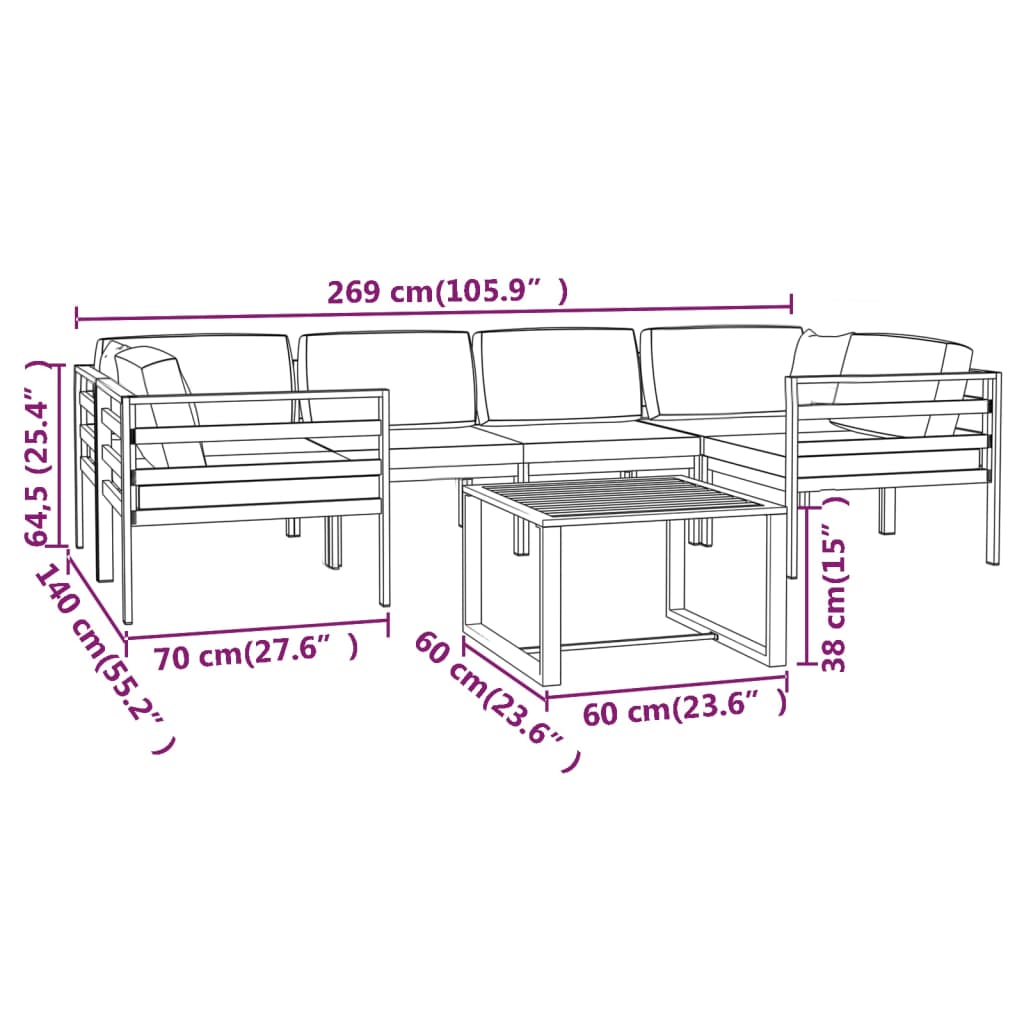 Garden Lounge Set Anthracite