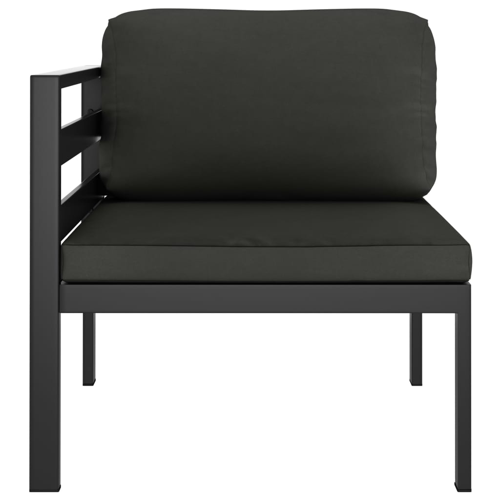 Garden Lounge Set Anthracite Aluminum 8 Piece Modular