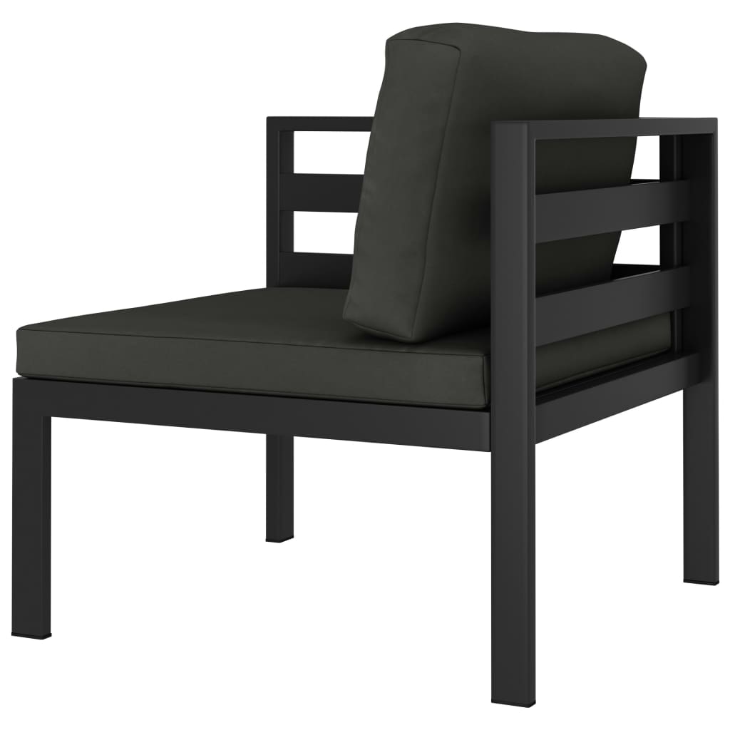 Garden Lounge Set Anthracite Aluminum 8 Piece Modular