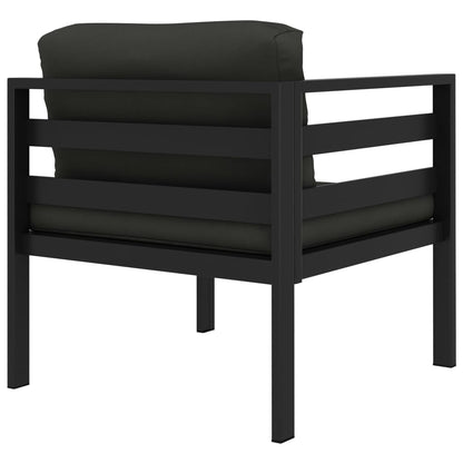 Garden Lounge Set Anthracite Aluminum 8 Piece Modular