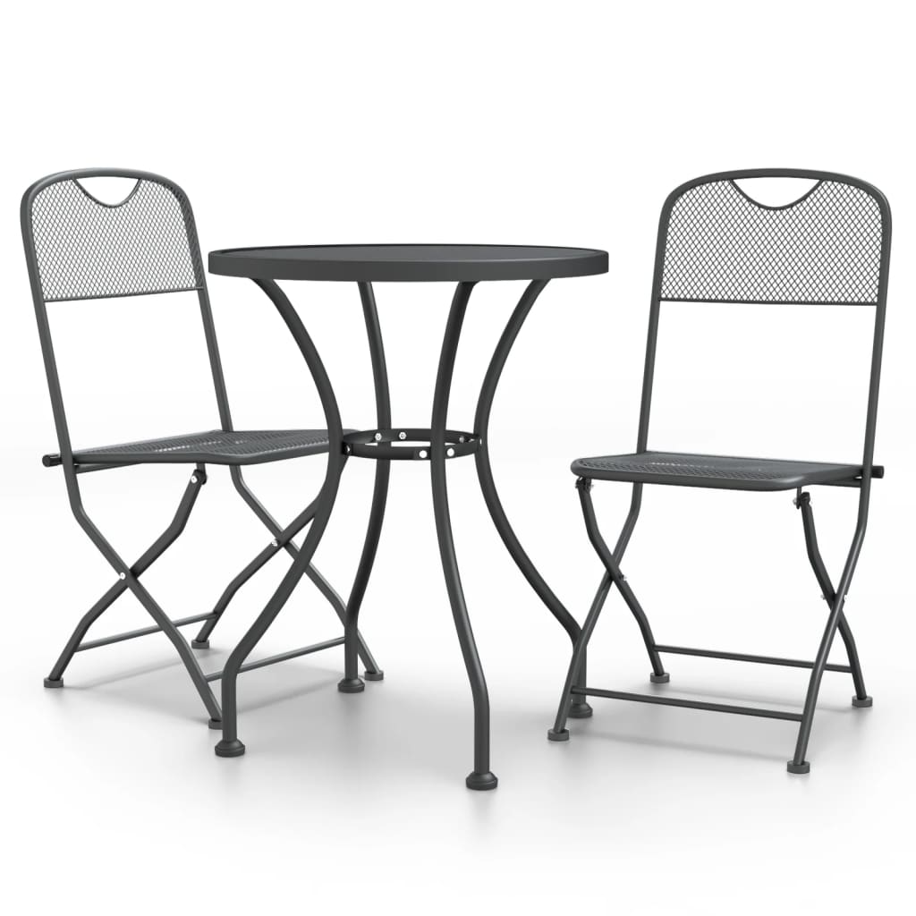 Garden Dining Set Anthracite Expanded metal mesh with e-coating