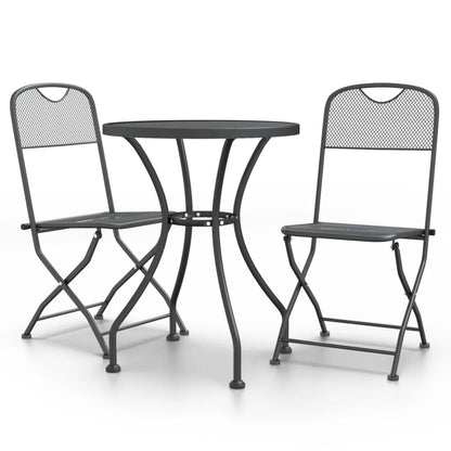 Garden Dining Set Anthracite Expanded metal mesh with e-coating