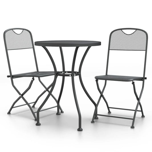 Garden Dining Set Anthracite Expanded metal mesh with e-coating