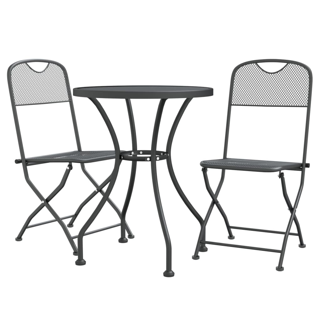Garden Dining Set Anthracite Expanded metal mesh with e-coating