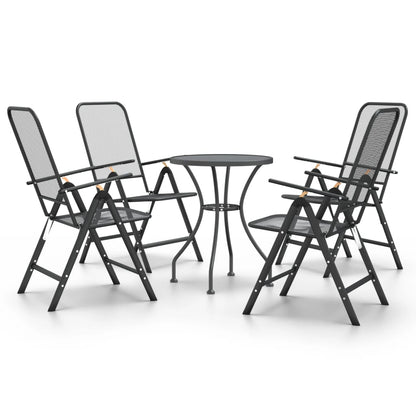 Garden Dining Set Charcoal Expanded metal mesh Compact Foldable
