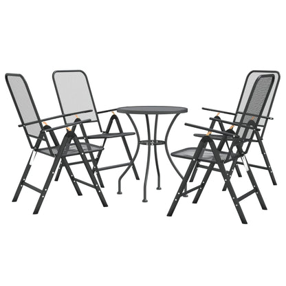 Garden Dining Set Charcoal Expanded metal mesh Compact Foldable