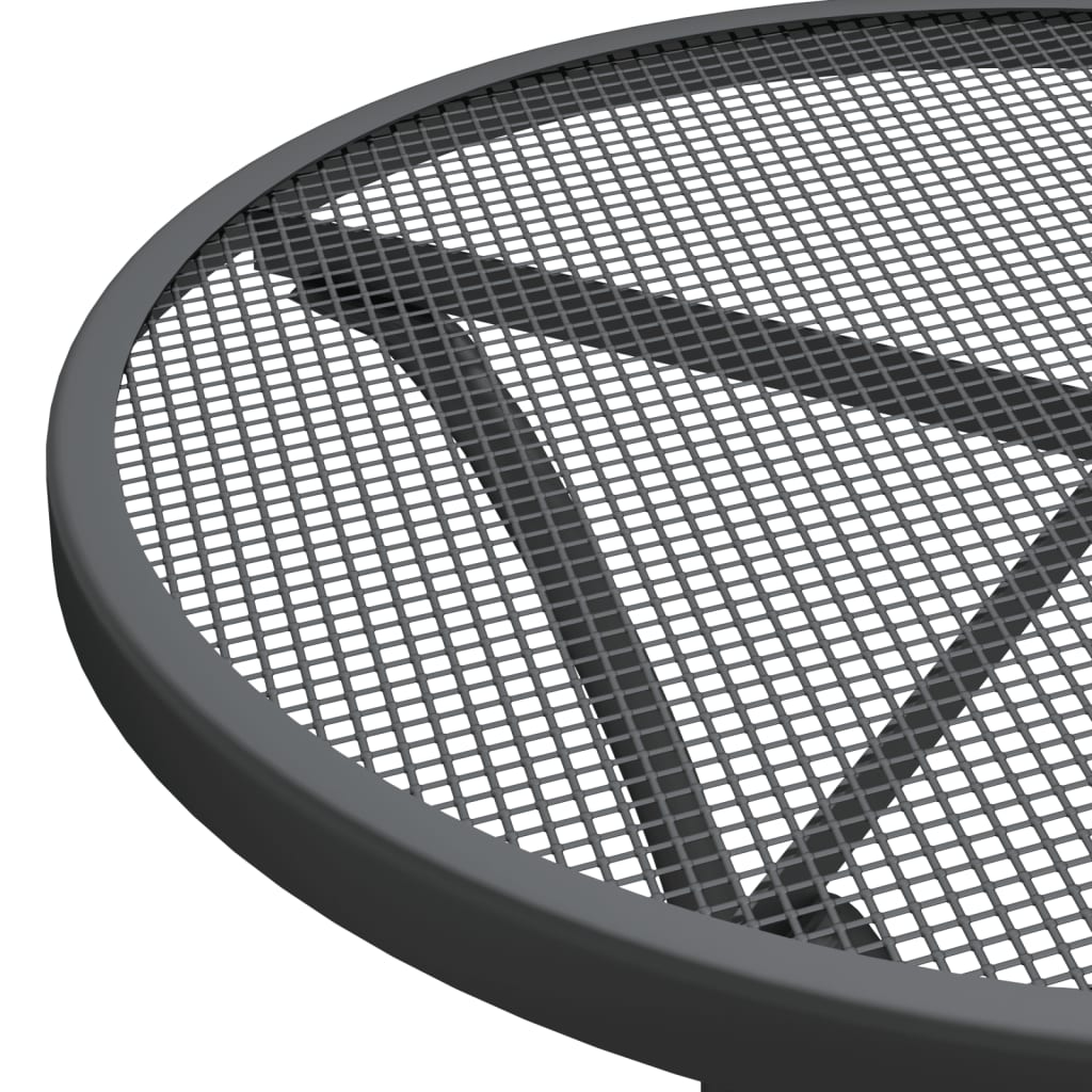 Garden Dining Set Charcoal Expanded metal mesh Compact Foldable