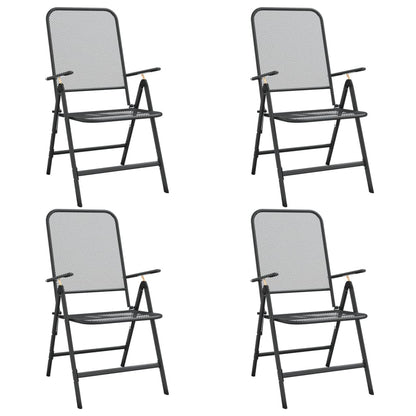 Garden Dining Set Charcoal Expanded metal mesh Compact Foldable