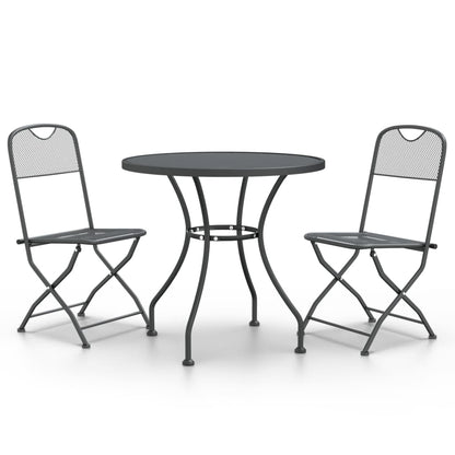 Garden Dining Set Anthracite Expanded metal mesh with e-coating