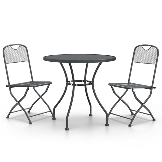 Garden Dining Set Anthracite Expanded metal mesh with e-coating