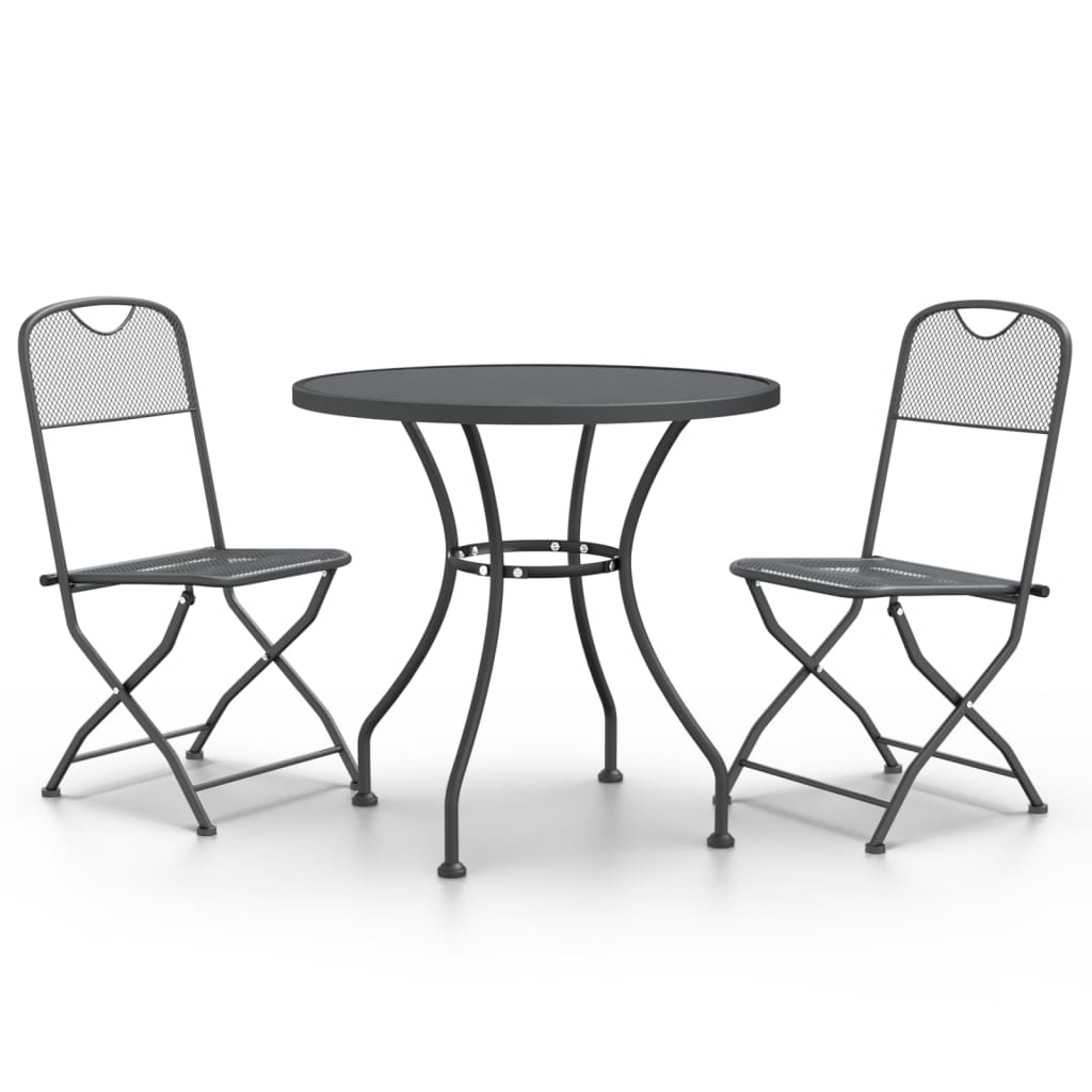 Garden Dining Set Anthracite Expanded metal mesh with e-coating