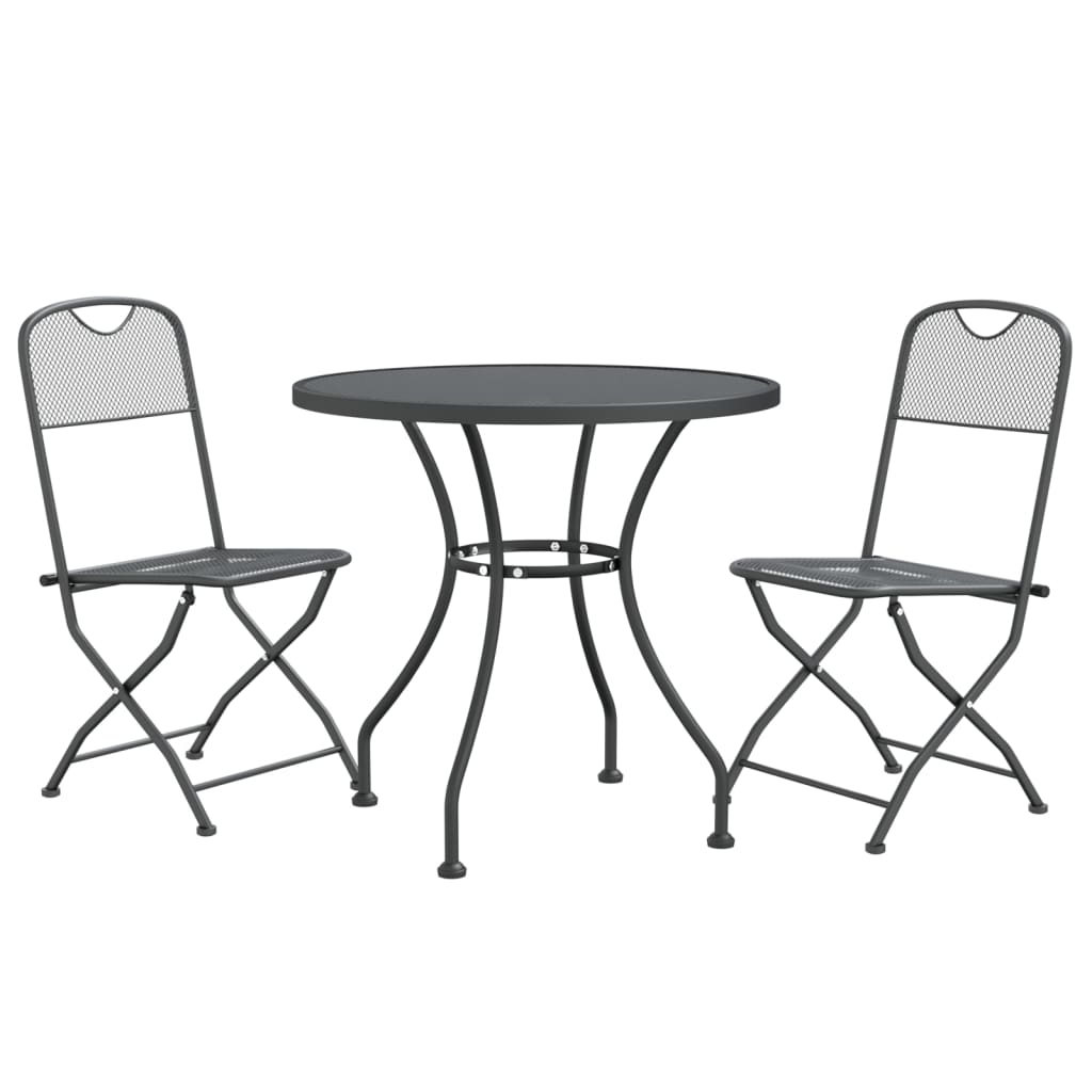 Garden Dining Set Anthracite Expanded metal mesh with e-coating
