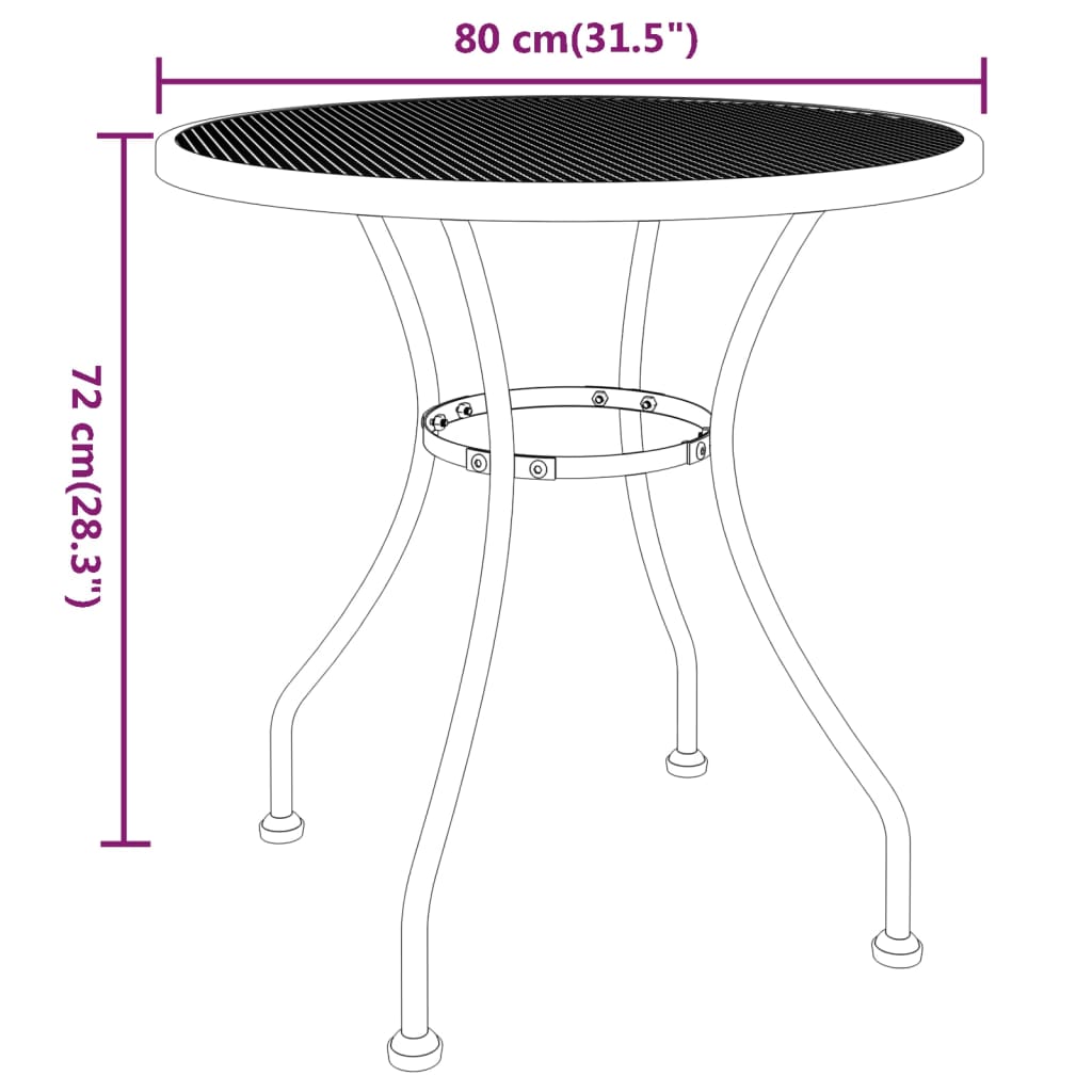 Garden Dining Set Anthracite Expanded metal mesh with e-coating
